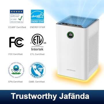 Jafända Air Purifiers for Home Large Room Up To 1190ft², True HEPA 13 Filter, Activated Carbon Rem...