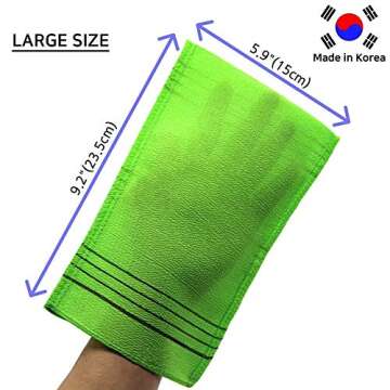 NEPURE Korean Exfoliating Mitt, Large Size, 5 Colors, Back and Body Exfoliating Washcloth for Removing Dry, Reusable (Mix, 5)