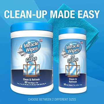 MiracleWipes for Glass - Streak-Free Cleaning Wipes