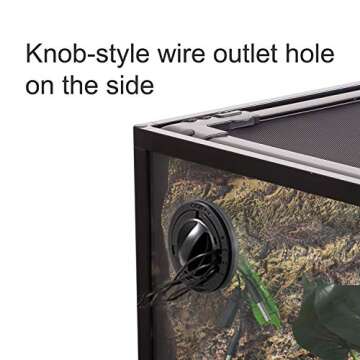 REPTI ZOO 34 Gallon Large Reptile Glass Terrarium Tank with Foam Backgrounds,Double Hinge Door with Screen Ventilation Reptile Terrarium 24" x 18" x 18"(Knock-Down)