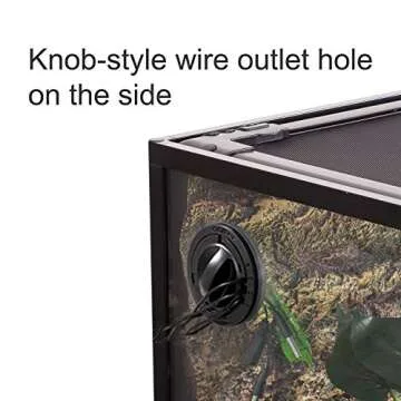 REPTI ZOO 34 Gallon Large Reptile Glass Terrarium Tank with Foam Backgrounds,Double Hinge Door with Screen Ventilation Reptile Terrarium 24" x 18" x 18"(Knock-Down)