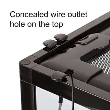 REPTI ZOO 34 Gallon Large Reptile Glass Terrarium Tank with Foam Backgrounds,Double Hinge Door with Screen Ventilation Reptile Terrarium 24" x 18" x 18"(Knock-Down)