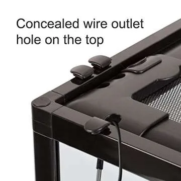 REPTI ZOO 34 Gallon Large Reptile Glass Terrarium Tank with Foam Backgrounds,Double Hinge Door with Screen Ventilation Reptile Terrarium 24" x 18" x 18"(Knock-Down)