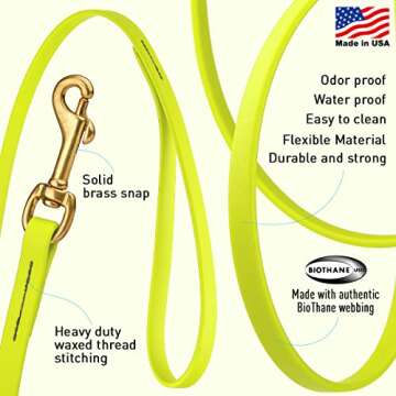 Viper K9 Biothane Working Dog Leash Waterproof Lead for Tracking Training Schutzhund Dog Sport & Sea...