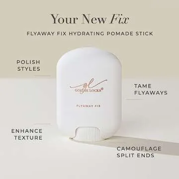 Goldie Locks Flyaway Fix Hydrating Pomade Stick for Hair & Extensions, Style, Tame & Define, No Residue, 0.42 oz