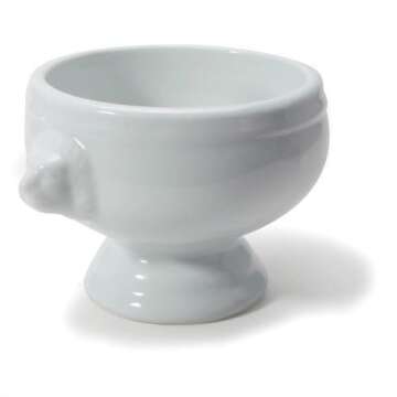 BIA Cordon Bleu - Set of 4 - White Porcelain Individual Lion's Head Soup Bowls - 14 Ounce Capacity