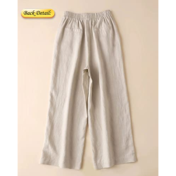 Shop Aeneontrue Women's Wide Leg Linen Pants Today
