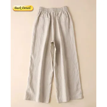 Shop Aeneontrue Women's Wide Leg Linen Pants Today