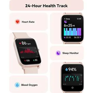 Woneligo Smart Watch - 1.8" HD Screen, Health Tracker, Alexa