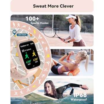 Woneligo Smart Watch - 1.8" HD Screen, Health Tracker, Alexa