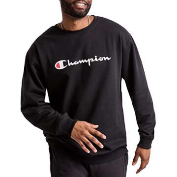Champion Men's Sweatshirt, Powerblend, Fleece Midweight Crewneck Sweatshirt(Reg. or Big & Tall)