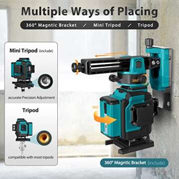 Takamine 3x360° 12 Lines Self Leveling Floor Green Laser Level, Laser Level for Construction/Pictur...