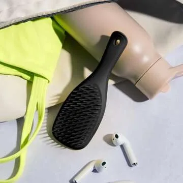 Tangle Teezer Ultimate Detangler Hairbrush, Eliminates Knots & Reduces Breakage, Mini Hair Brush for Travel, Small Hands & All Hair Types, Black