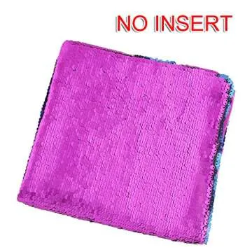 Play Tailor Sequin Pillow Cover Cushion Covers 16x16in Flip Sequins Decorative Throw Pillow Case, Navy Blue and Purple