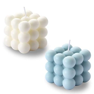 Bubble Candle - Cube Soy Wax Candles, Home Decor Candle, Scented Candle Set 2 Pieces, Home Use and G...