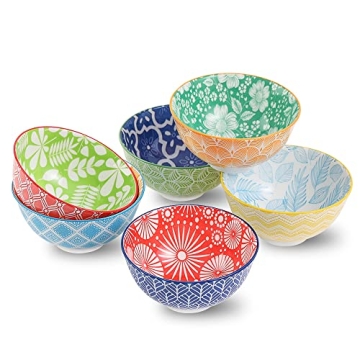 Vibrant Ceramic Bowls Set - 10oz Microwave & Dishwasher Safe