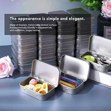 Tamicy 40-Pack Metal Rectangular Tins for Storage Solutions
