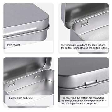 Tamicy 40-Pack Metal Rectangular Tins for Storage Solutions