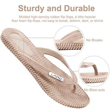 LAVAU Eco-Friendly Women's Flip Flops - Comfortable Beach Sandals