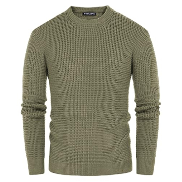 PJ PAUL JONES Men's Waffle Texture Pullover Sweater