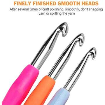 BCMRUN Ergonomic Large Crochet Hooks Set 6.5mm-10mm