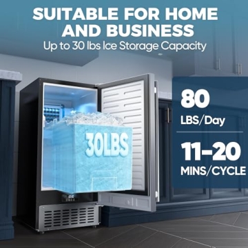 Coolski 15" Under Counter Ice Maker for Home & Business