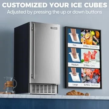 Coolski 15" Under Counter Ice Maker for Home & Business