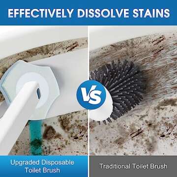 BALORIZ Disposable Toilet Brush Refills 32 Count Toilet Refills, Disposable Toilet Bowl Brush Refill Pads for Bathroom and Toilet Cleaning (Not Compatible with Other Brand Toilet Handle)