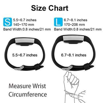 Adjustable POY Replacement Bands for Fitbit Charge 2 Black