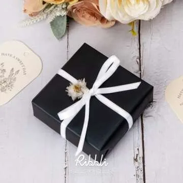 Ribbli White Satin Ribbon,Double Faced Satin 1/4 inch x Continuous 50 Yards,White Ribbon Use for Bow...