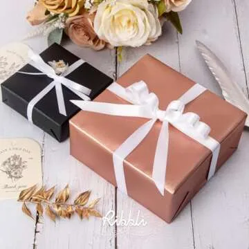 Ribbli White Satin Ribbon,Double Faced Satin 1/4 inch x Continuous 50 Yards,White Ribbon Use for Bows Bouquet,Gift Wrapping,Wedding Decoration,Floral Arrangement