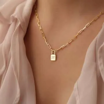 MEVECCO Dainty Initial Gold Necklace - Personalized Jewelry