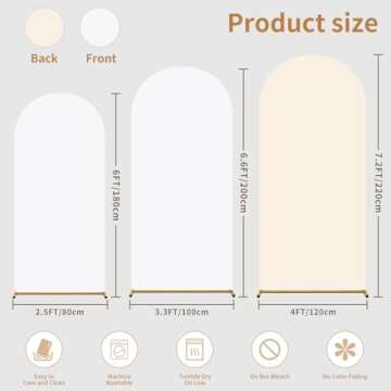 Arch Backdrop Cover Set of 3 Double Color 6ft/6.6ft/7.2ft Wedding Arch Cover Spandex Fitted Arch Cov...