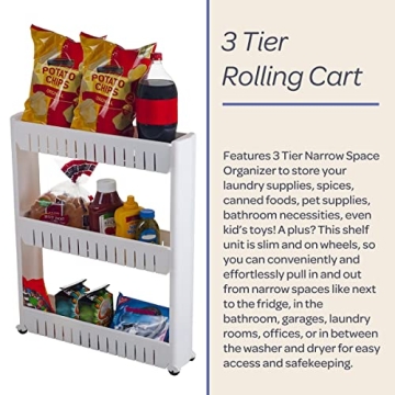 3-Tier Utility Cart - Perfect for Small Spaces and Organization