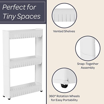 3-Tier Utility Cart - Perfect for Small Spaces and Organization