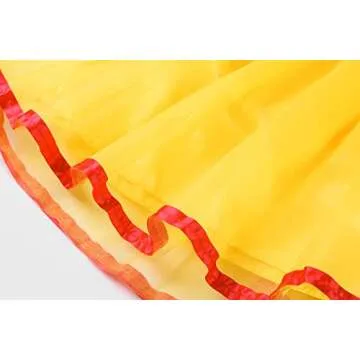 ReliBeauty Girls Elastic Waist Backless Princess Dress Costume with Accessories, Yellow, 2T/100