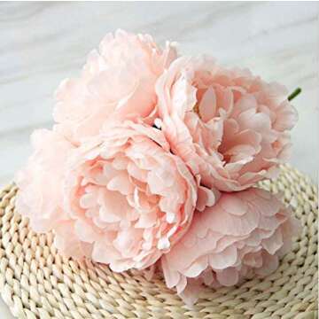 Tinsow Faux Peonies - Elegant Silk Flowers for Decor