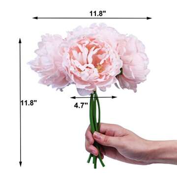 Tinsow Faux Peonies - Elegant Silk Flowers for Decor