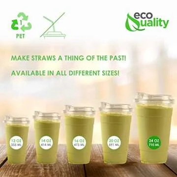 [25 PACK] 24 oz Cups | Iced Coffee Cups and Sip Through Lids | Cold Smoothie | Disposable Plastic Cups with Sip Through Lids | Clear Pet Cups | Ideal for Parfait, Juice, Soda, Party, BPA Free