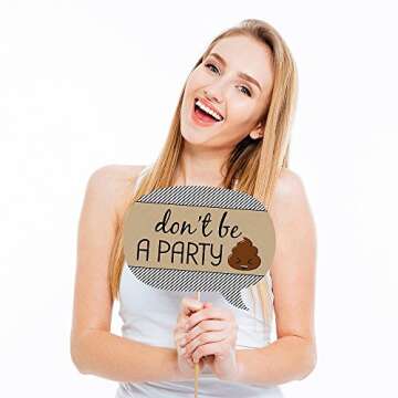 Big Dot of Happiness Party 'Til You're Pooped - Poop Emoji Party Photo Booth Props Kit - 20 Count