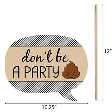 Big Dot of Happiness Party 'Til You're Pooped - Poop Emoji Party Photo Booth Props Kit - 20 Count