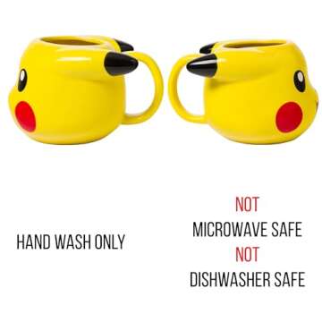 Silver Buffalo Pokemon Pikachu 3D Sculpted Ceramic Mug, 20 Ounces