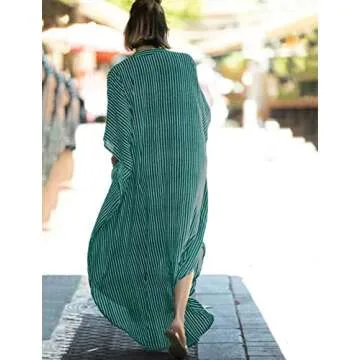 Bsubseach Button Down Kaftan Dress Women Oversized Cover Up