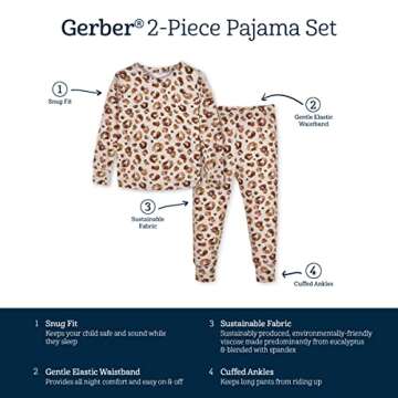 Gerber Unisex Soft Eucalyptus Pajamas for Toddlers