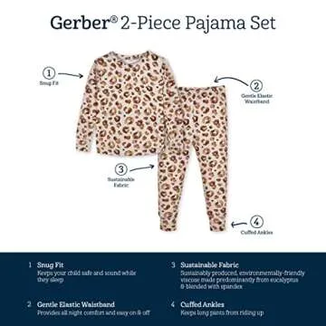 Gerber Unisex Soft Eucalyptus Pajamas for Toddlers