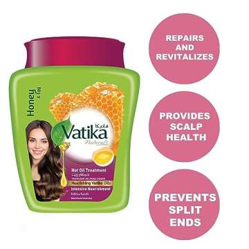 Dabur Vatika Naturals Hair Masks - Nourishment Hot Oil, Deep Hydration, and Transformation for Dry, Damaged, and Thick Hair - Enriching Care for Vibrant Hair - Infused with Honey & Egg Goodness (1 KG)