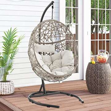 Ulax Outdoor Egg Chair Swing with Stand - Beautifully Crafted Comfort