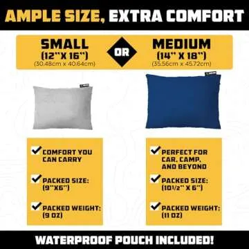 Wise Owl Camping Pillow for Travel & Outdoor Adventures