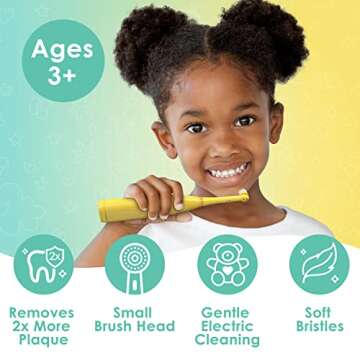 Brusheez Kids’ Electric Toothbrush Set - Safe & Effective for Ages 3+ - Parent Tested & Approved w...