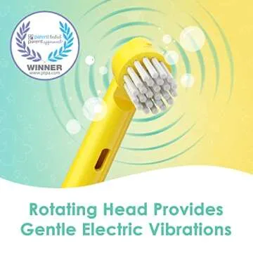 Brusheez Kids’ Electric Toothbrush Set - Safe & Effective for Ages 3+ - Parent Tested & Approved with Gentle Bristles, 2 Brush Heads, Rinse Cup, 2-Minute Timer, & Storage Base (Jovie The Giraffe)